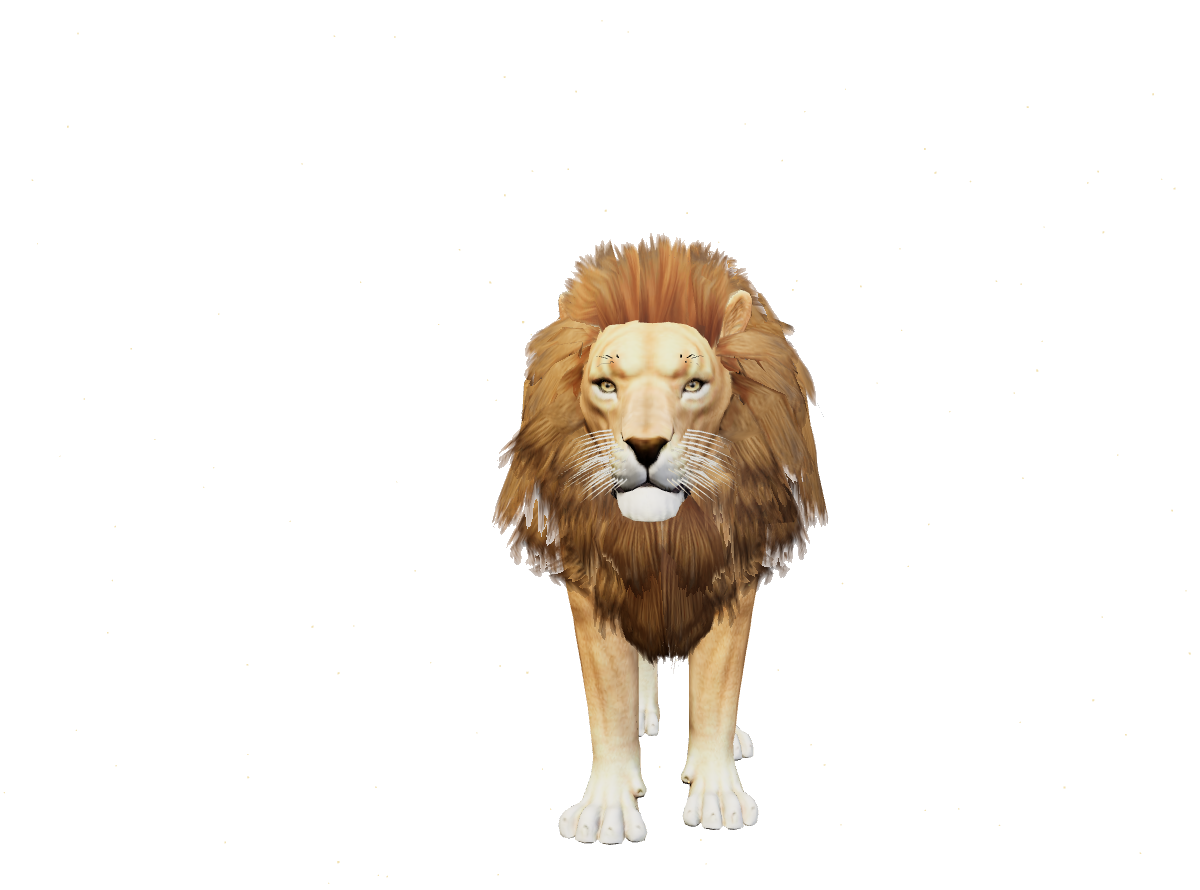 Gigva mascot, a realistic East African lion